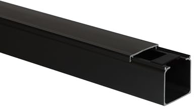 KOMIB Hochwertige Kabelkanäle Schwarz 10 Meter - 5 x 2m (5 Stück) Elektroinstallation Kabelkanal Kabelabdeckung Kabelmanagement Diverse Größen/VDE (40 x 40mm)