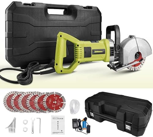 Machine électrique à rainurer Les Murs, Machine à rainurer Le béton 4500 W avec Lame de scie à 5 disques, Machine de découpe de rainures murales 7500 TR/Min, Moteur sans balais, Coupe-Disque pour