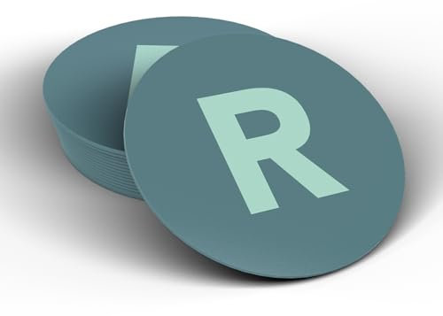 Untersetzer Letters, A-Y, Hochwertige Keramik (R Salbei-Mint)