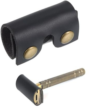 DHWEKU 1pcs Schutzhülle für Sicherheitsrasierer aus Leder, Tragbares Reiseetui für Rasierer, Robuste Schutzhülle für einen sicheren Transport, Perfekte Aufbewahrungsmöglichkeit für Rasierer unterwegs