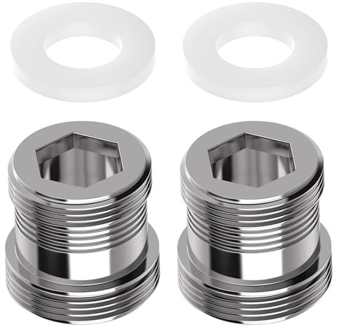 QZKJQDD Wasserhahn Adapter M18 auf M22, Wasserhahnadapter, Wasserhahn Küche Adapter, Wasserhahn Gewindeadapter, Adapter für Spültischarmatur zum Anschluss eines Gartenschlauchs, mit Gummidichtung