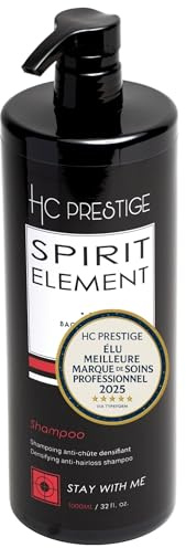 HC Prestige Stay With Me Shampoo gegen Haarausfall, Volumen & Haarwachstum, 1000 ml, ohne Sulfate oder Silikon, professionelle natürliche Pflege, feines Haar, ätherische Öle aus Rosmarin und Ingwer