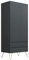 Nera 2 Door Wardrobe with Drawer Slim Wardrobe for Bedroom Wooden Wardrobe with Metal Legs (Grey)