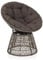 hjh LIVING Papasansessel mit Kissen, Outdoor Drehsessel WEAVORA Rattan Loungesessel 360° drehbar für Garten Balkon Wohnzimmer, Grau