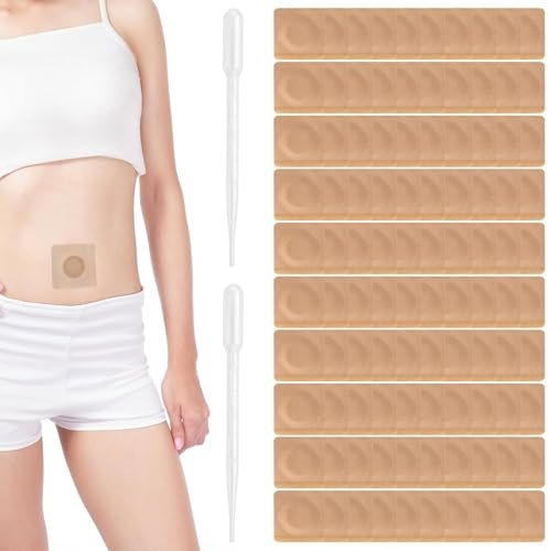 100 Stück Castor Oil Patches Castor Oil Wrap Sehr Saugfähig Rizinusöl Kompressen Selbstklebende Rizinusölpackung rizinusöl pflaster für Bauchnabel und überall (Öl Nicht Lieferumfang Enthalten)