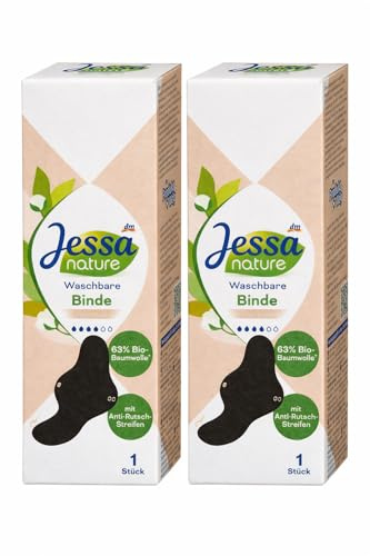 Jessa Waschbare Binde schwarz Normal nature, 1 St