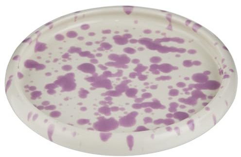 BUTLERS Appetizerteller Steinzeug - BOOGY SPLASH - spülmaschinenfest | Farbe Violett - ø12 cm - Kuchenteller für Gebäck & Nachspeisen - Snackteller für Tapas & Dips - Sprenkelmuster