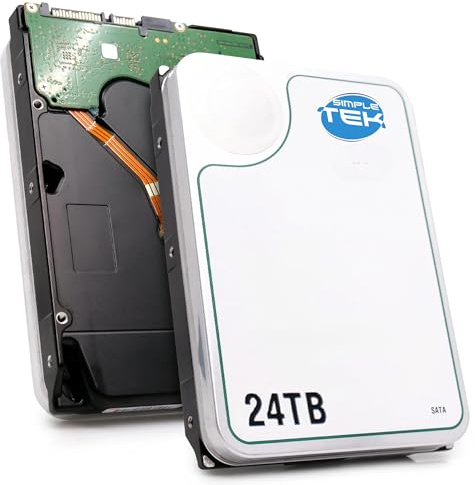 SIMPLETEK - Disque dur d'entreprise 24 To - SATA 3,5 - 7200 tr/min - Cache de 512 Mo - Technologie hélium - Modèle ST24000NM002H