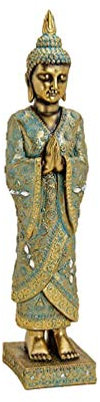 bick.shop Buddha Figur 55cm stehender thaibuddha buddafigur feng Shui Budda Gold elegant