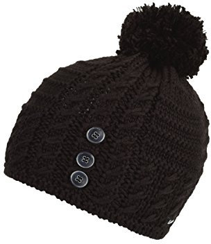 Eisbär Damen Adena Pompon Mütze, schwarz, One Size