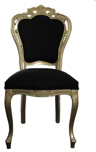 Casa Padrino Luxus Barock Esszimmer Stuhl Schwarz/Gold - Designer Stuhl - Luxus Qualität