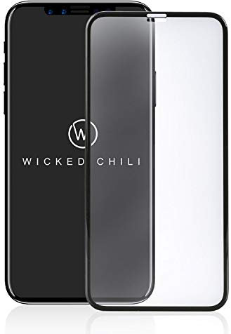 Wicked Chili Protection d'écran en verre trempé 3D compatible avec Apple iPhone XS/X, anti-traces de doigts (résistant aux rayures, avec applicateur)