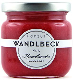 Kornelkirsche-Fruchtaufstrich (220g Glas) fein-säuerlich & fruchtig, reich an Vitamin C– ideal für Frühstück, Joghurt & Käse