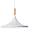 Luminaire Birgit, suspension métal/bois, 40 W, blanc/naturel, ø 36 x H 26 cm