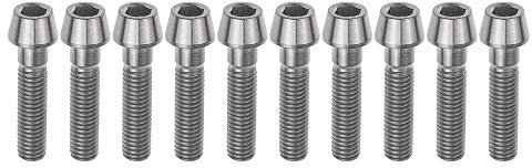 Ruifu M8 Lot de 10 vis Coniques en Titane pour vélo et Moto Gr5 Ti 15 20 25 30 35 40 45 mm, M8x35mm