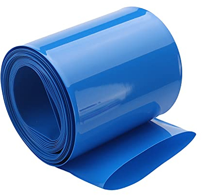 Othmro 1pc 18650 Battery Wraps, 55mm Width Flat PVC Heat Shrink Tubing Battery Insulating Cover Protective Sleeve for 18650 Battery Pack, 2.5m Length (Blue)