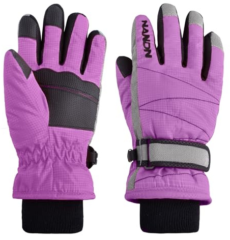 Azarxis Kids Ski Gloves Winter Snow Glove Windproof Warm Fleece Lined Thermal for Children Boys Girls Snowboarding Sledding Cycling Skiing Riding Skating Biking