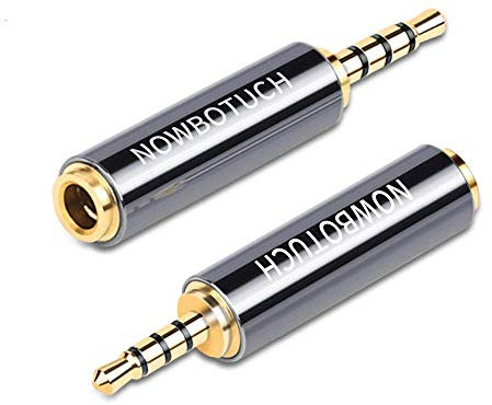 NOWBOTUCH 2.5mm Male to 3.5mm Female Adapter(2 Pack), 3.5mm Female to 2.5mm Male Audio Adapter Converter Headphone Earphone Headset 2.5mm to 3.5mm 3 Ring Jack Stereo or Mono
