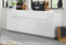 Dmora - Buffet Loris, Buffet de Cuisine 4 Portes, Buffet de Salon, 100% Made in Italy, 220x45h86 cm, Blanc Brillant
