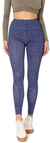 Merry Style Mädchen Jugend Lange Leggings MS10-408(Blau/Jeans Sterne,158)