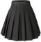 Hoerev Jupe plissée à carreaux pour femmes et filles avec short pour temps froid, PureBlack, 36