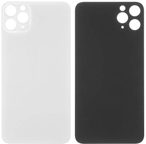 Carcasa trasera cubierta de batería de repuesto para iPhone 11 Pro Max, (plata, necesidad de quitar el cristal de la cámara, agujero pequeño)