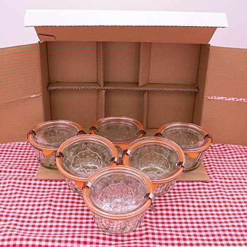 Flaschenbauer - Gugelhupf-Form Einmachglas 280ml verwendbar als Marmeladenglas, Vorratsglas, Konservenglas 6 Stück