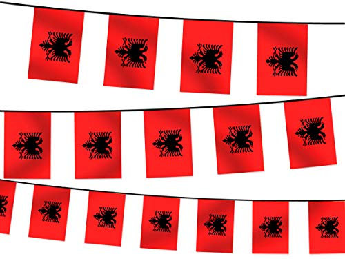 Wimpel Dekoration Länderwimpel Länderfahnen Wimpelkette Länderflaggen Fanartikel, Modell wählen:Wimpel Albanien