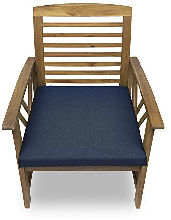 chilly pilley Stuhlkissen Gartenkissen Gartenstühle Stuhlauflage Stuhlpolster Sitzkissen Abnembar Bezug Mit Reißverschluss Auflage Set Garten Kissen (4X 50x50x5, Blau)