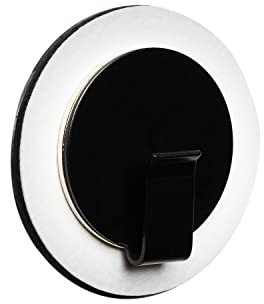 silwy® Magnet-Haken CLEVER BLACK inkl. Metall-Nano-Gel-Pad WHITE - wiederverwendbar, flexibel einsetzbar und abwaschbar - perfekt für Camping, Caravaning und Boating