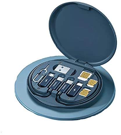 Mini Digital Gadgets Storage Box, Electronic Cord Organizer Travel Case, Electronic Accessories Bag, Digital Gadget Organizer Case, Travel Electronics Accessories Bag (Blue)