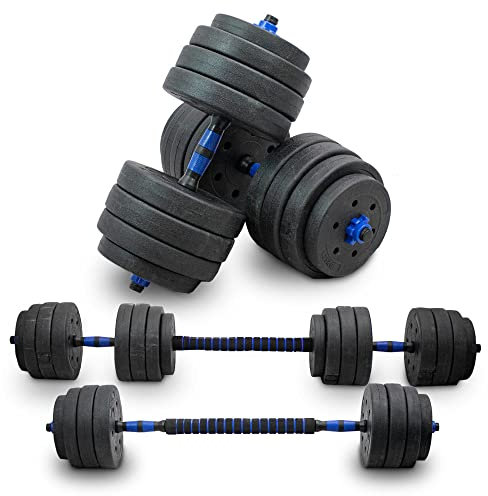 Lacestone 2in1 Hantelset Kurzhantel Langhantel Set Hanteln Krafttraining Gewichte Dumbbells 40KG