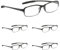 NRDIK PROFLEX LIGHTWEIGHT (5er-Pack) Flexibel Lesebrille – schlagfest, kratzfest, biegbar, rutschfest, Unisex (Männer + Frauen) (oval, schwarz, +2.0)