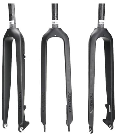 BestParts Toseek MTB Front Fork 1-1/8 Full Carbon Fiber Rigid Disc Brake 3K T800, Threadless Straight Tube Superlight Mountain Bike Forks 28.6mm, 29