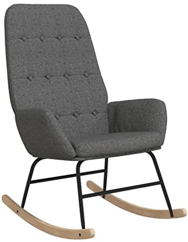 vidaXL Schaukelstuhl Schwingstuhl Relaxsessel Schaukelsessel Sessel Schwingsessel Relaxstuhl Polstersessel Polsterstuhl Wohnzimmer Hellgrau Stoff