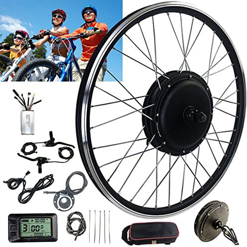 Niczu Electric Bike Conversion Kit, 500W 1000W 1500W E-Bike Hub Motor Sets, 20 24 26 27.5 28 29 Inch 700C Front Drive Front Wheel for 48V Battery E-Bike,1500W-700c
