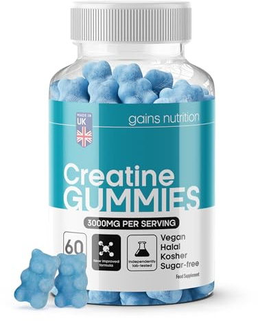 GN Creatine Gummies | 60 Chewable Creatine Gummies for Men & Women - 3000mg Creatine-Monohydrate Per Serving | Berry Flavour, Non-GMO & Suitable for Vegans & Vegetarians