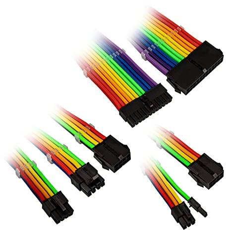 Kolink Core Adept Braided Cable Extension Kit - Rainbow