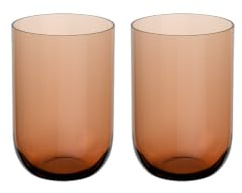 like. by Villeroy & Boch – Like Clay Long Drink Glass Set 2 pces, Coloured Glass Brown, Capacity 385 ml