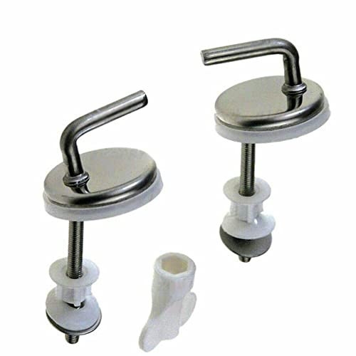 Lioaeust Toilet Seat Hinges, 2pcs Toilet Seat Fix Fitting Stainless Steel Back To Wall Replacement Hinges for Most Toilet Seats