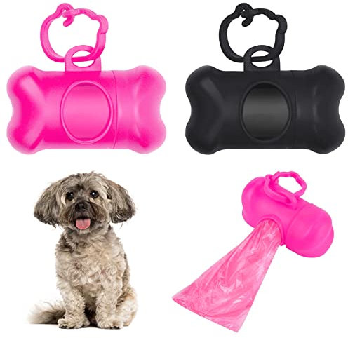 2 Stücke Hund Hundekotbeutel Spender Hund Hundekotbeutel Spender Kotbeutelspender in Knochenform mit 2 Rollen Auslaufsichere Hunde Kotbeutel
