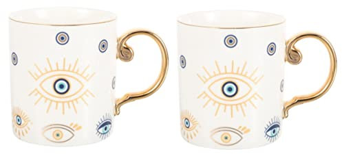 UPKOCH 2pcs Devil Coffee Mug Turkish Tea Glasses Set Vintage Coffee Mugs Tea Cup Evil Eye Coffee Mug Fairy Mug Large Coffee Mugs Latte Mug Cappuccino Cup