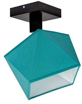 alfalux Deckenlampe DIA11TUDPR dreh- und schwenkbar Deckenstrahler Deckenleuchte Leuchte 1-flammig Holz Kinderzimmer Wohnzimmer Lampe LED-geeignet (Türkis)