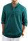 Enlision Mens Cotton Linen Shirt Long Sleeve Button Down Summer Forest Green Henley Shirts Casual Business Shirt Tops L