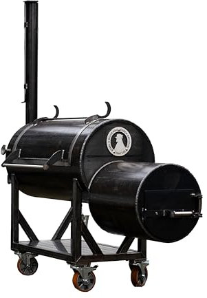 STEEL & WOOD BBQ Fumoir - Grand barbecue professionnel pour bois dur ou charbon de bois - Barbecue fumoir XXL pour barbecue véritable et barbecue classique, pour les professionnels et les fans de