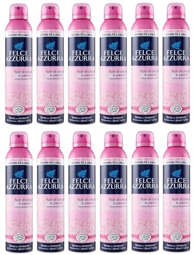 12er-Pack Felce Azzurra Fiori di Ciliegio e Peonia Deodorante Ambienti,Lufterfrischer-Spray Raumsprays Kirschblüten und Pfingstrose 250ml