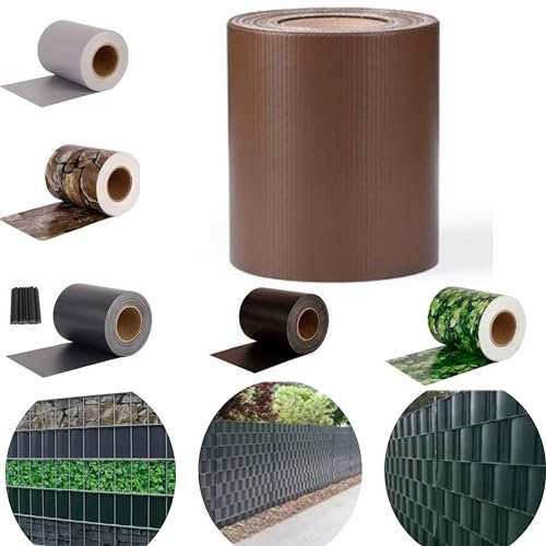 Pinto FERRAMENTA Telo Copri Ringhiera Balcone Esterno Striscia Schermatura PVC Occhiellato Protezione Privacy Rivestimento Copertura Oscurante Recinzione Giardino Frangivento (H19X35MT, Marrone)