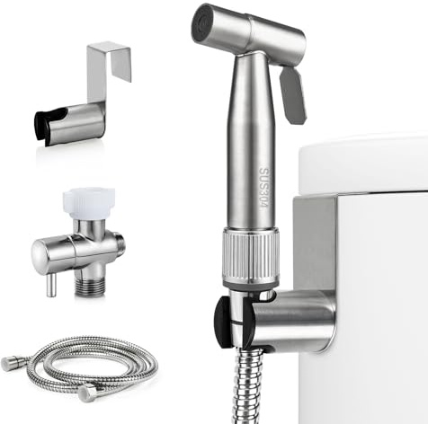 Blissland Bidet-Sprüher für Toilette mit einstellbarem Wasserdruck, Hand-Bidet-Sprüh-Set, Bidet-Sprüh-Set, Edelstahl