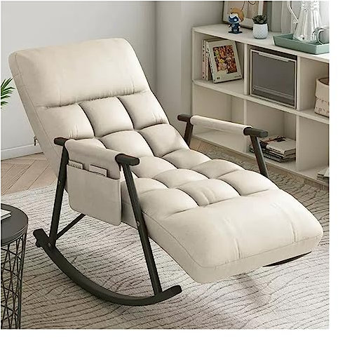 BLESLIN Schaukelstuhl mit Akzent, gepolsterter Schaukelstuhl, Glider Rocker für Kinderzimmer, moderner Sessel, Lounge, bequemer Beistellstuhl mit hoher Rückenlehne für Wohnzimmer, Schlafzimmer, Büro