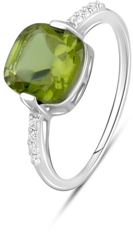 GS PROJEWELRY Ring aus 925er-Sterlingsilber, quadratisch, mehrfarbig, Sultanit; Steingewicht [ct]: 3 Karat, Gewicht 2,19 g, rhodinierte Oberfläche